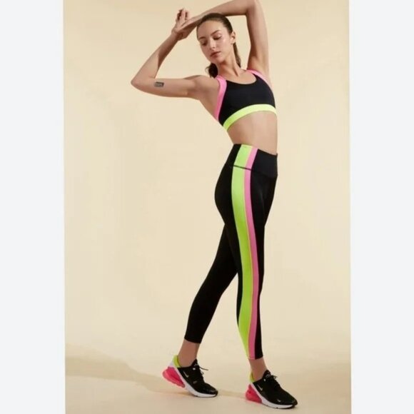 Veronica Beard x Bandier Neon Stripe Rhonda Leggings Size Small - Picture 1 of 3